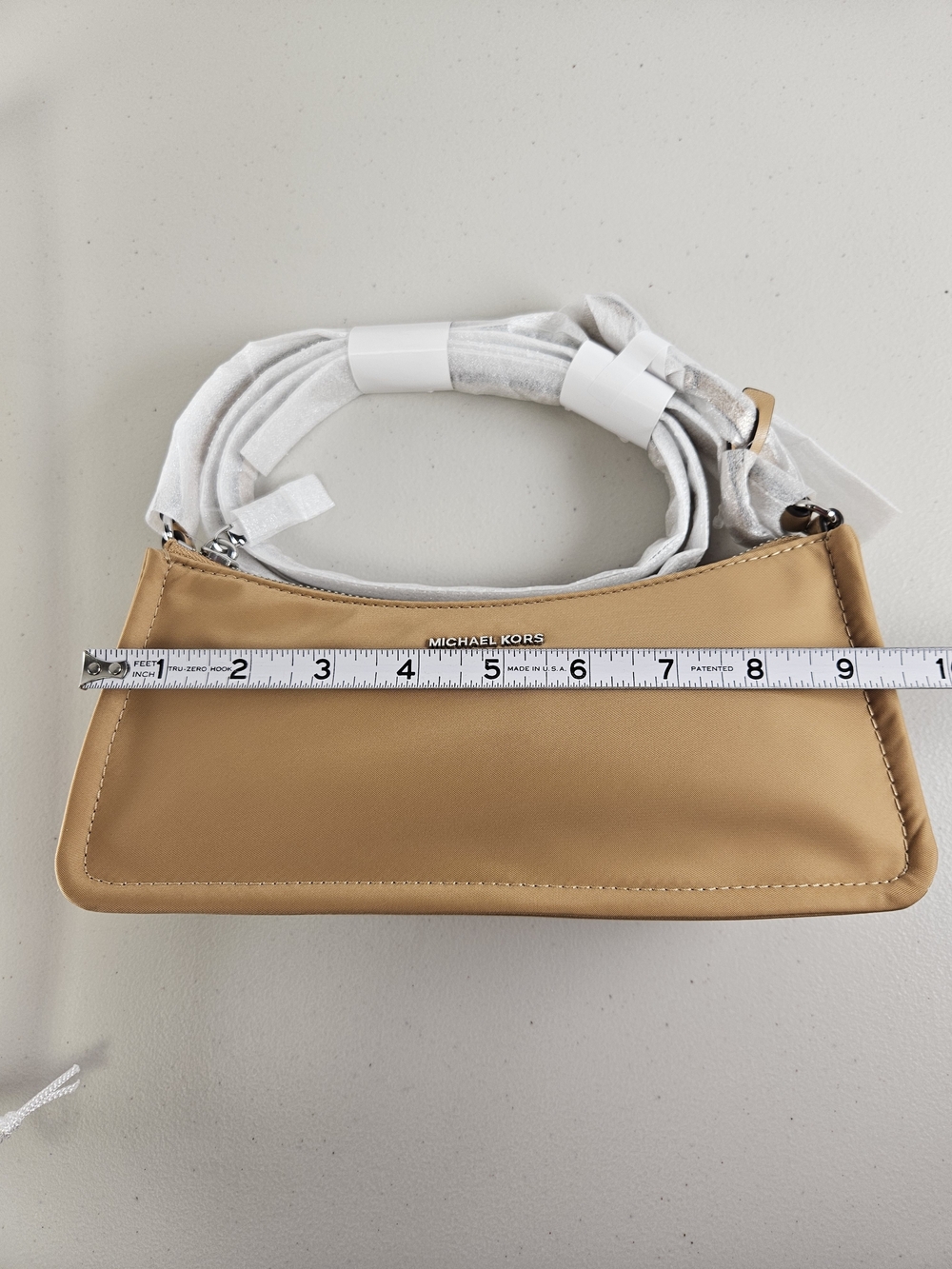 NWT Michael Kors Zadie Small East West Top Zip Crossbody Bag Tan - Picture 13 of 16